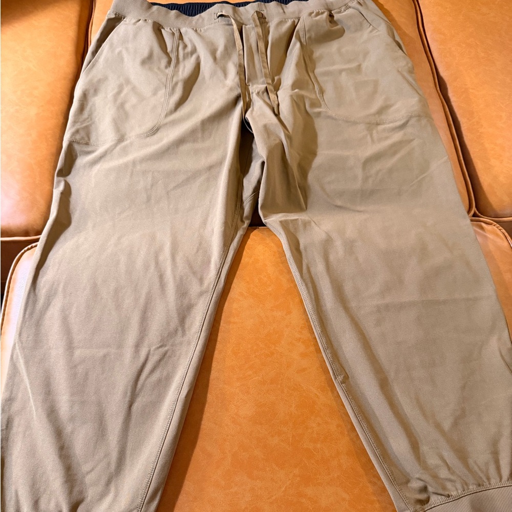 Lululemon Men's Khaki Jogger Pants - Comfortable Casual Fit